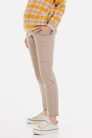 Αθλητικό παντελόνι εγκυμοσύνης – μπεζ - - soonMAMA - Η σωστή προσθήκη στην κομψή και άνετη εγκυμοσύνη! - Παλτά για έγκυες