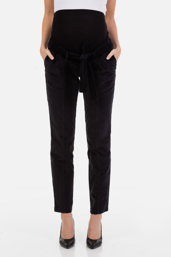 Παντελόνι εγκυμοσύνης κορδόνι σε σκούρο γκρι - - soonMAMA - Η σωστή προσθήκη στην κομψή και άνετη εγκυμοσύνη! - Παλτά για έγκυες