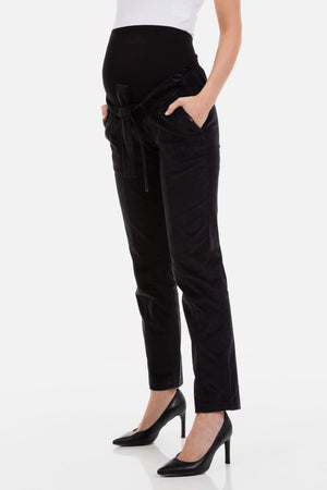 Παντελόνι εγκυμοσύνης κορδόνι σε σκούρο γκρι - - soonMAMA - Η σωστή προσθήκη στην κομψή και άνετη εγκυμοσύνη! - Παλτά για έγκυες