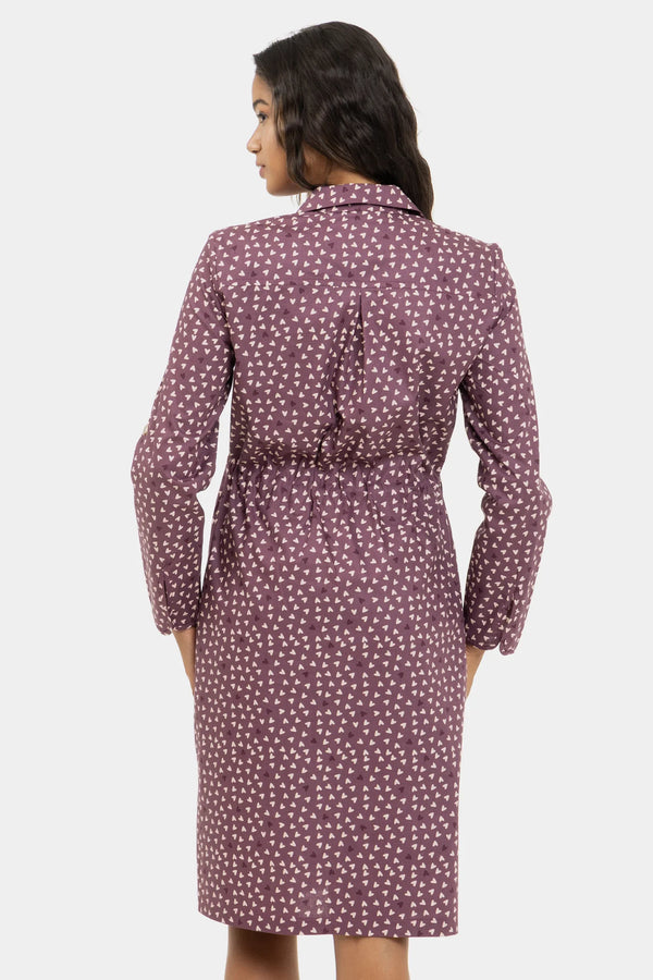 Εμπριμέ βαμβακερό πουκάμισο-φόρεμα εγκυμοσύνης και θηλασμού - - soonMAMA - Η σωστή προσθήκη στην κομψή και άνετη εγκυμοσύνη! - Παλτά για έγκυες