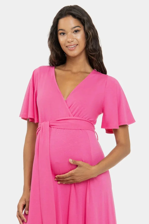 Μακρύ φόρεμα εγκυμοσύνης και θηλασμού σε γραμμή Α - - soonMAMA - Η σωστή προσθήκη στην κομψή και άνετη εγκυμοσύνη! - Παλτά για έγκυες