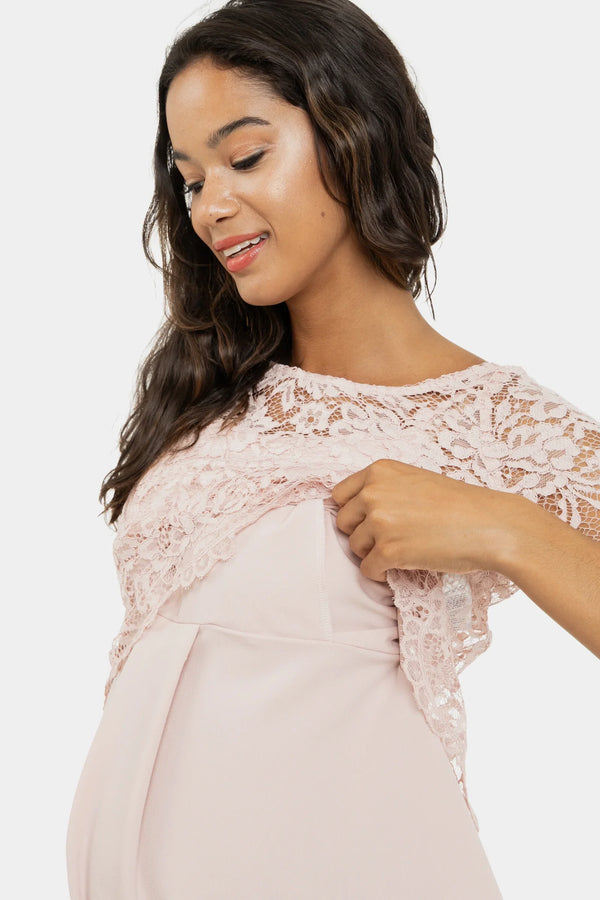 Βραδινό φόρεμα εγκυμοσύνη και θηλασμού με δαντέλα - Φόρεμα - soonMAMA - Η σωστή προσθήκη στην κομψή και άνετη εγκυμοσύνη! - Παλτά για έγκυες