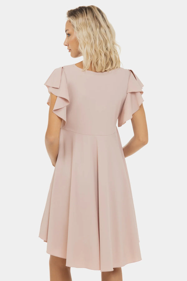 Αεράτο γαλάζιο φόρεμα εγκυμοσύνης και θηλασμού - πούδρα - - soonMAMA - Η σωστή προσθήκη στην κομψή και άνετη εγκυμοσύνη! - Παλτά για έγκυες