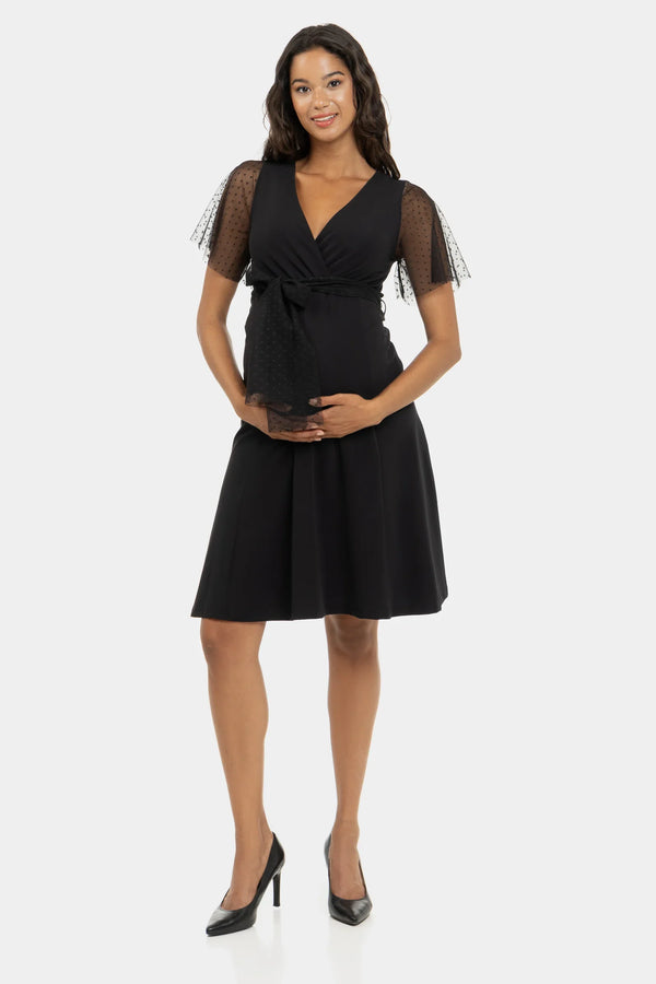 Φόρεμα εγκυμοσύνης και θηλασμού με πουά λεπτομέρεια - - soonMAMA - Η σωστή προσθήκη στην κομψή και άνετη εγκυμοσύνη! - Παλτά για έγκυες