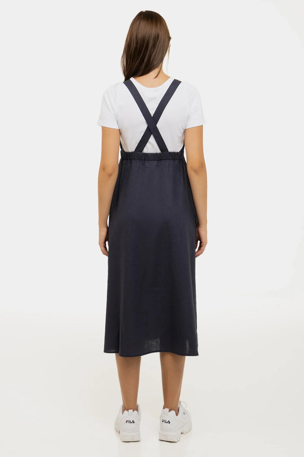 Φόρεμα σαλοπέτα εγκυμοσύνης και θηλασμού – σκούρο μπλε