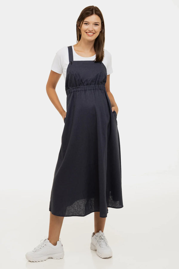 Φόρεμα σαλοπέτα εγκυμοσύνης και θηλασμού – σκούρο μπλε