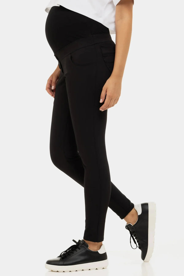 Μαύρο εφαρμοστό παντελόνι εγκυμοσύνης - Παντελόνι - soonMAMA - Η σωστή προσθήκη στην κομψή και άνετη εγκυμοσύνη! - Παλτά για έγκυες