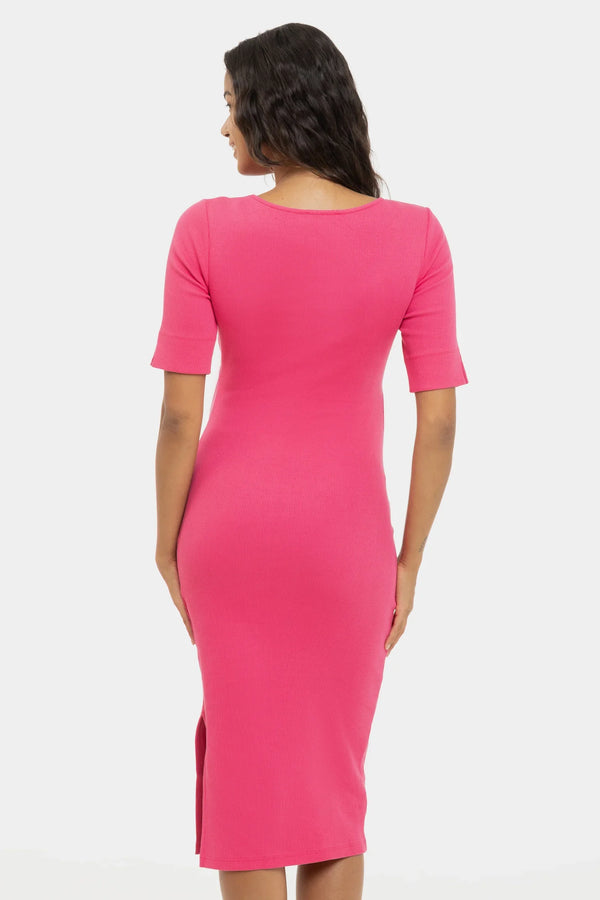 Μακρύ βαμβακερό φόρεμα εγκυμοσύνης και θηλασμού σε κυκλάμινο - - soonMAMA - Η σωστή προσθήκη στην κομψή και άνετη εγκυμοσύνη! - Παλτά για έγκυες