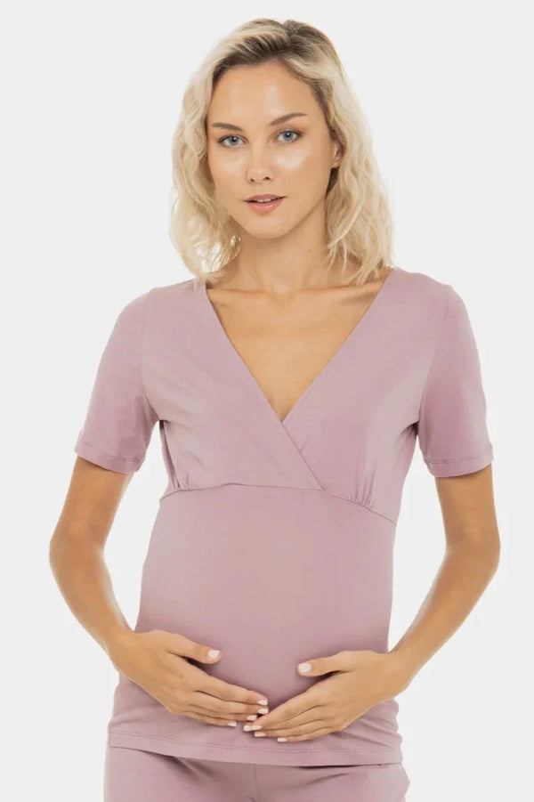 Εγκυμοσύνης και θηλασμού βαμβακερή πυτζάμα - - soonMAMA - Η σωστή προσθήκη στην κομψή και άνετη εγκυμοσύνη! - Παλτά για έγκυες