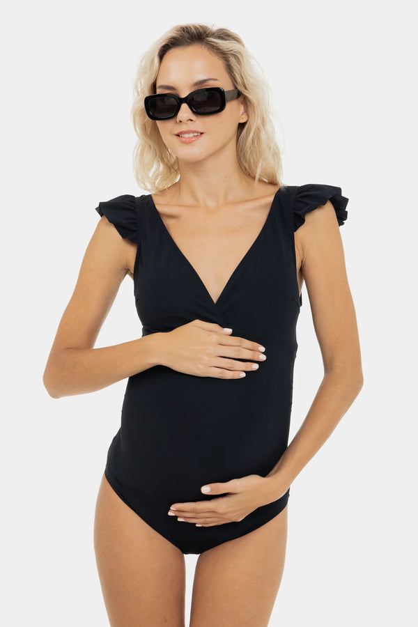 Μαγιό εγκυμοσύνης και θηλασμού με μανίκια-φτερά - - soonMAMA - Η σωστή προσθήκη στην κομψή και άνετη εγκυμοσύνη! - Παλτά για έγκυες