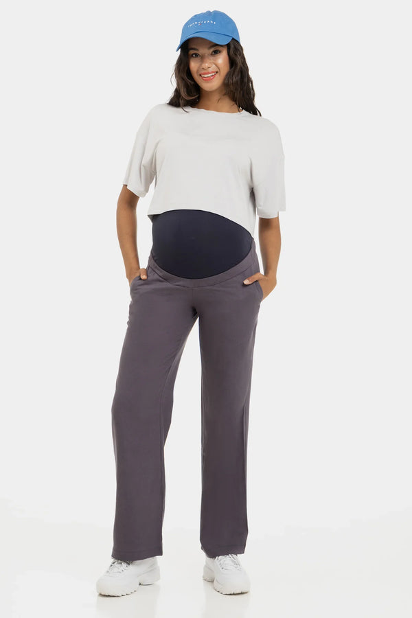 Παντελόνι εγκυμοσύνης σε καμπάνα από λινό μείγμα - - soonMAMA - Η σωστή προσθήκη στην κομψή και άνετη εγκυμοσύνη! - Παλτά για έγκυες