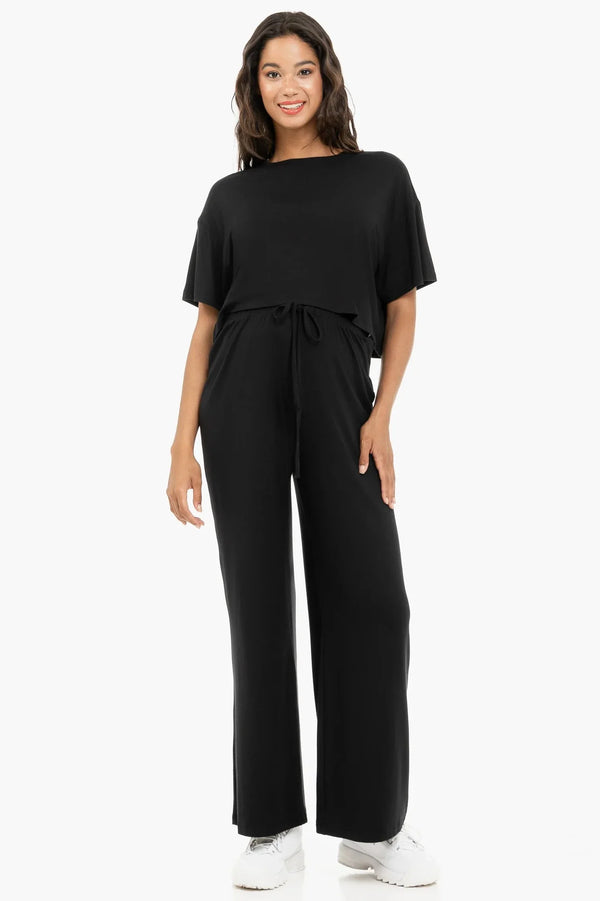 Απαλό παντελόνι εγκυμοσύνης σε γραμμή καμπάνα από modal – μαύρο - - soonMAMA - Η σωστή προσθήκη στην κομψή και άνετη εγκυμοσύνη! - Παλτά για έγκυες