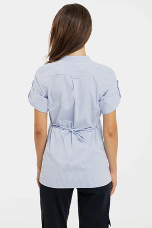 Βαμβακερό πουκάμισο εγκυμοσύνης και θηλασμού - μπλε - - soonMAMA - Η σωστή προσθήκη στην κομψή και άνετη εγκυμοσύνη! - Παλτά για έγκυες