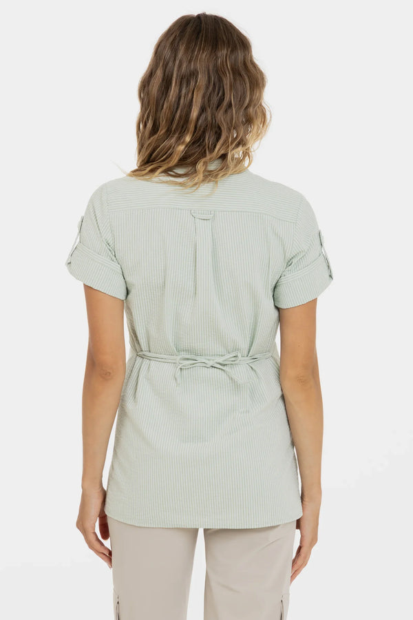 Βαμβακερό πουκάμισο εγκυμοσύνης και θηλασμού - ανοιχτό πράσινο - - soonMAMA - Η σωστή προσθήκη στην κομψή και άνετη εγκυμοσύνη! - Παλτά για έγκυες