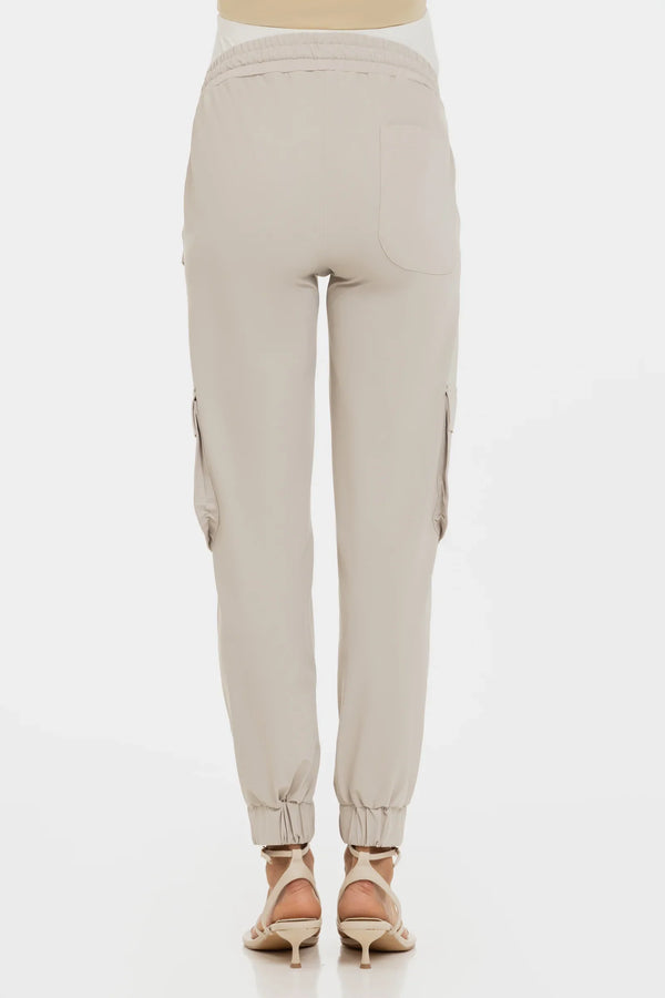 Μπεζ cargo παντελόνι εγκυμοσύνης