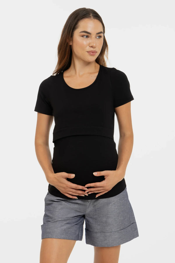 Βαμβακερό σορτς εγκυμοσύνης με σχέδιο - - soonMAMA - Η σωστή προσθήκη στην κομψή και άνετη εγκυμοσύνη! - Παλτά για έγκυες