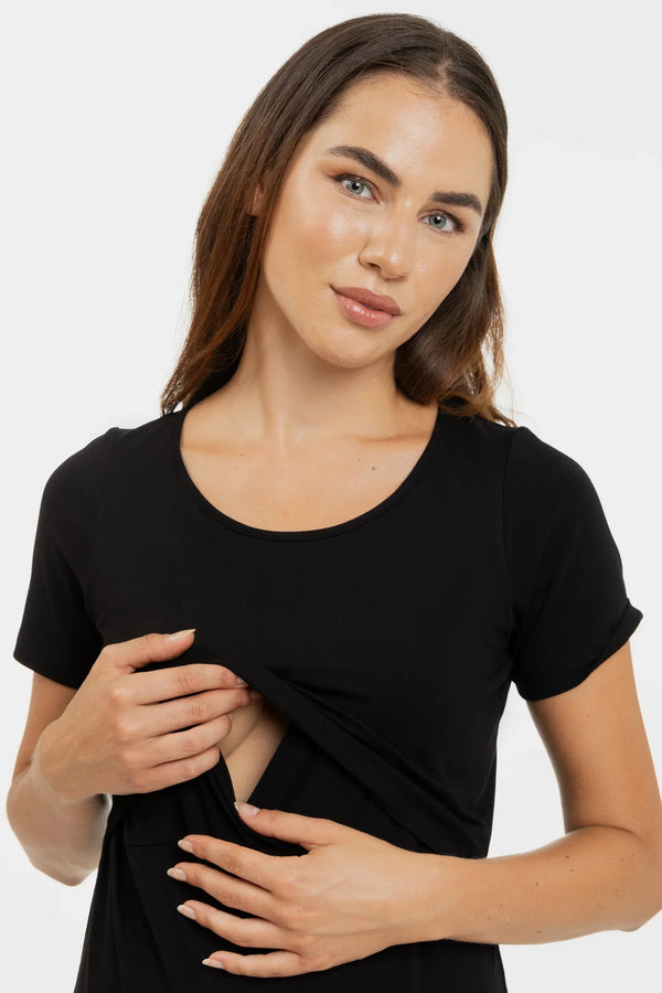 Βαμβακερή μπλούζα εγκυμοσύνης και θηλασμού