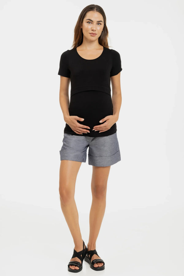 Βαμβακερό σορτς εγκυμοσύνης με σχέδιο - - soonMAMA - Η σωστή προσθήκη στην κομψή και άνετη εγκυμοσύνη! - Παλτά για έγκυες