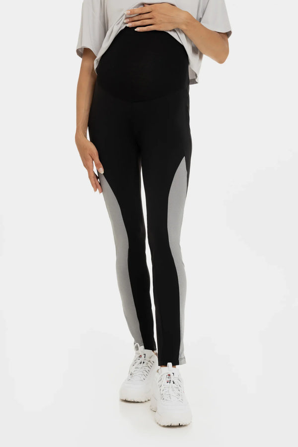 Αθλητικά κολάν εγκυμοσύνης με γκρι σιρίτια