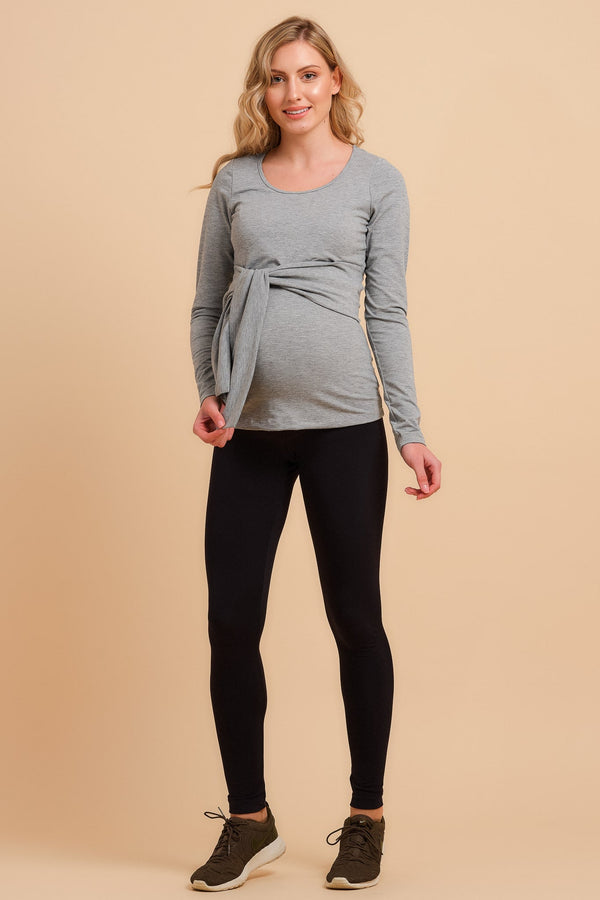 Μπλούζα εγκυμοσύνης και θηλασμού με δετή ζώνη - Μπλούζα - soonMAMA - Η σωστή προσθήκη στην κομψή και άνετη εγκυμοσύνη! - Παλτά για έγκυες