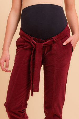 Παντελόνι εγκυμοσύνης κορδόνι σε μπορντό - - soonMAMA - Η σωστή προσθήκη στην κομψή και άνετη εγκυμοσύνη! - Παλτά για έγκυες