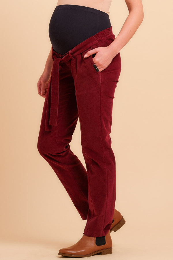 Παντελόνι εγκυμοσύνης κορδόνι σε μπορντό - - soonMAMA - Η σωστή προσθήκη στην κομψή και άνετη εγκυμοσύνη! - Παλτά για έγκυες