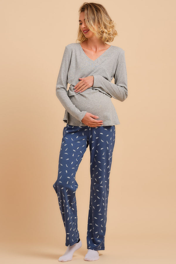 Βαμβακερή πιτζάμα εγκυμοσύνης και θηλασμού - - soonMAMA - Η σωστή προσθήκη στην κομψή και άνετη εγκυμοσύνη! - Παλτά για έγκυες