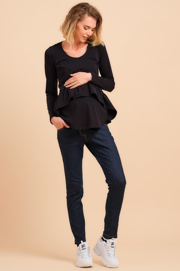 Μπλούζα εγκυμοσύνης και θηλασμού με βολάν - Μπλούζα - soonMAMA - Η σωστή προσθήκη στην κομψή και άνετη εγκυμοσύνη! - Παλτά για έγκυες