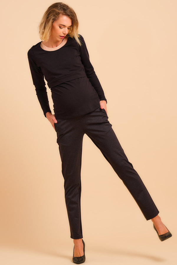 Παντελόνι εγκυμοσύνης από ύφασμα λεπτής πλέξης - Παντελόνι - soonMAMA - Η σωστή προσθήκη στην κομψή και άνετη εγκυμοσύνη! - Παλτά για έγκυες