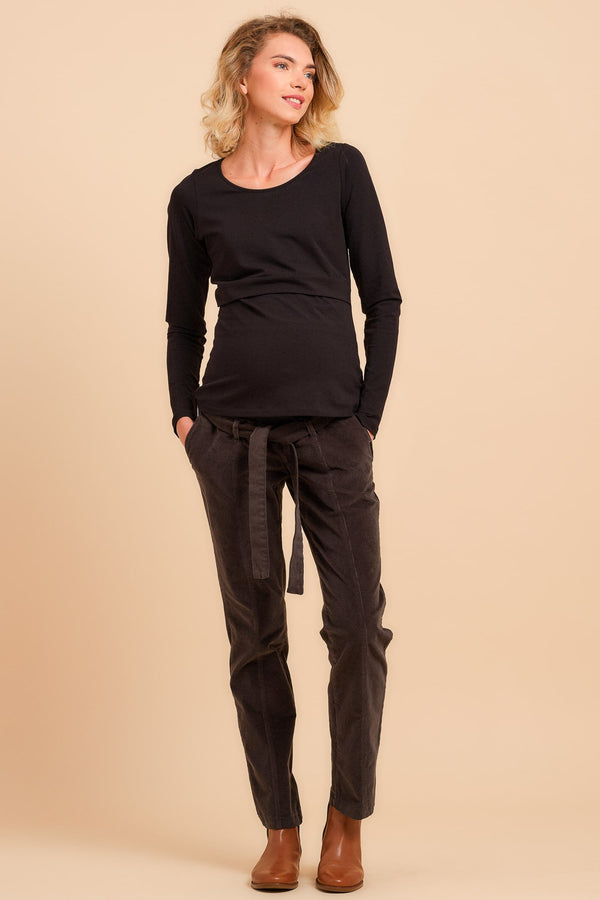 Παντελόνι εγκυμοσύνης κορδόνι σε χακί - - soonMAMA - Η σωστή προσθήκη στην κομψή και άνετη εγκυμοσύνη! - Παλτά για έγκυες