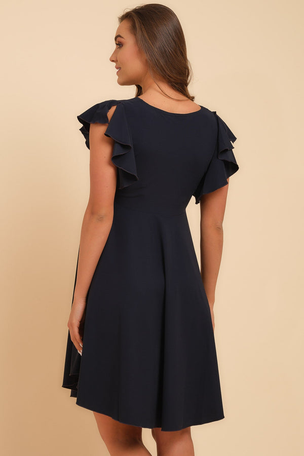 Απαλή φόρεμα εγκυμοσύνης και θηλασμού σε σκούρο μπλε - - soonMAMA - Η σωστή προσθήκη στην κομψή και άνετη εγκυμοσύνη! - Παλτά για έγκυες