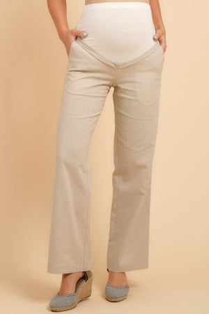 Παντελόνι εγκυμοσύνης από λινό με καμπάνα - Παντελόνι - soonMAMA - Η σωστή προσθήκη στην κομψή και άνετη εγκυμοσύνη! - Παλτά για έγκυες
