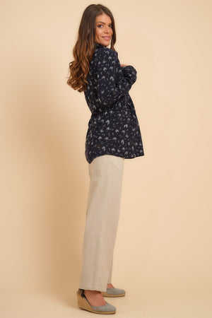 Παντελόνι εγκυμοσύνης από λινό με καμπάνα - Παντελόνι - soonMAMA - Η σωστή προσθήκη στην κομψή και άνετη εγκυμοσύνη! - Παλτά για έγκυες