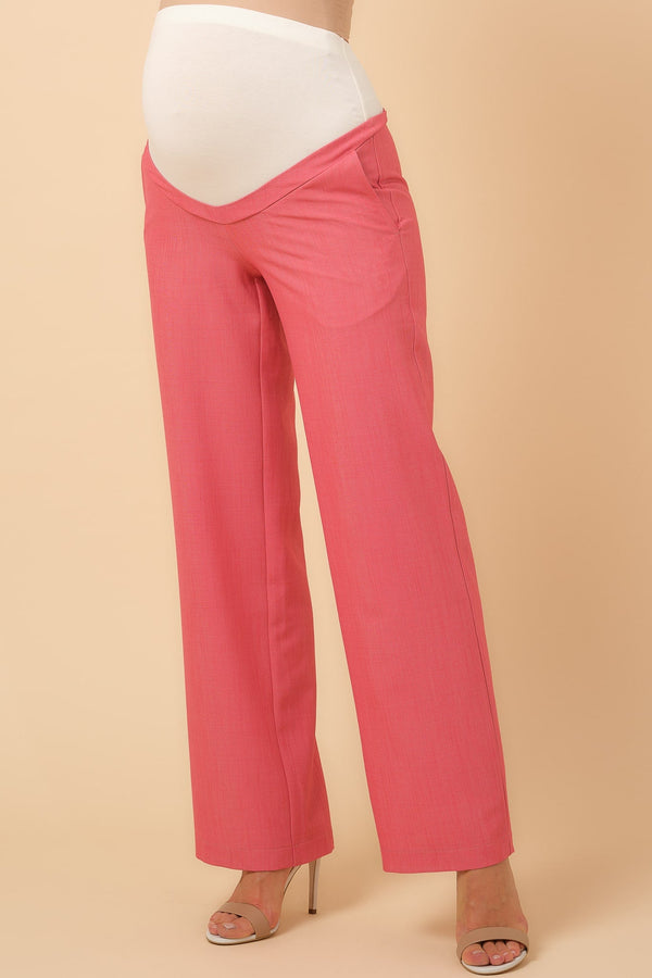 Κομψό παντελόνι εγκυμοσύνης σε καμπάνα – κοραλί - Παντελόνι - soonMAMA - Η σωστή προσθήκη στην κομψή και άνετη εγκυμοσύνη! - Παλτά για έγκυες
