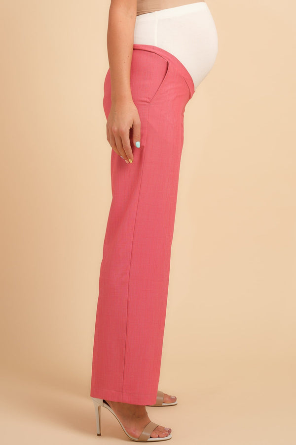 Κομψό παντελόνι εγκυμοσύνης σε καμπάνα – κοραλί