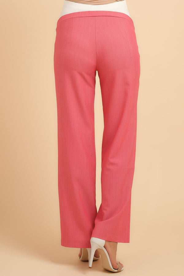 Κομψό παντελόνι εγκυμοσύνης σε καμπάνα – κοραλί - Παντελόνι - soonMAMA - Η σωστή προσθήκη στην κομψή και άνετη εγκυμοσύνη! - Παλτά για έγκυες
