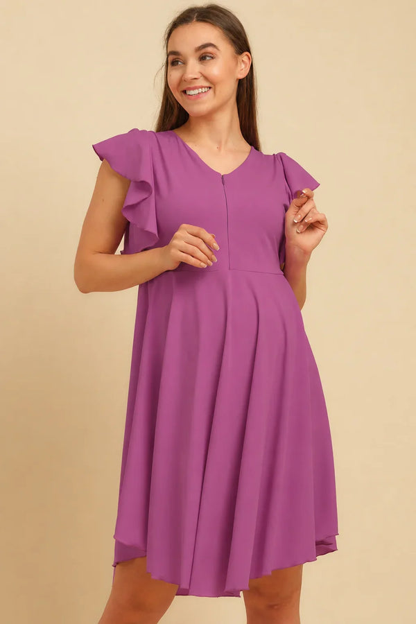Αέρινο φόρεμα 2 σε 1 εγκυμοσύνης και θηλασμού - λιλά