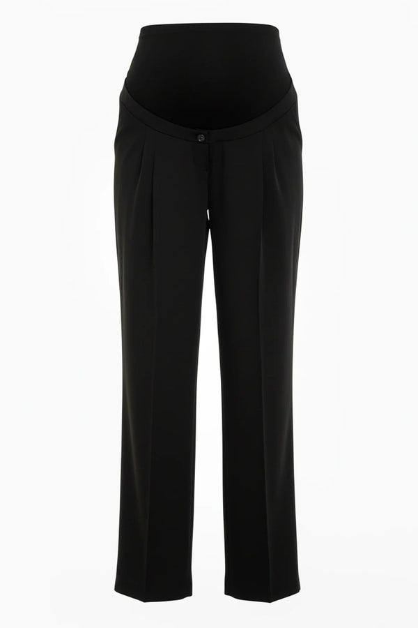 Μαύρο παντελόνι εγκυμοσύνης με πιέτες - - soonMAMA - Η σωστή προσθήκη στην κομψή και άνετη εγκυμοσύνη! - Παλτά για έγκυες