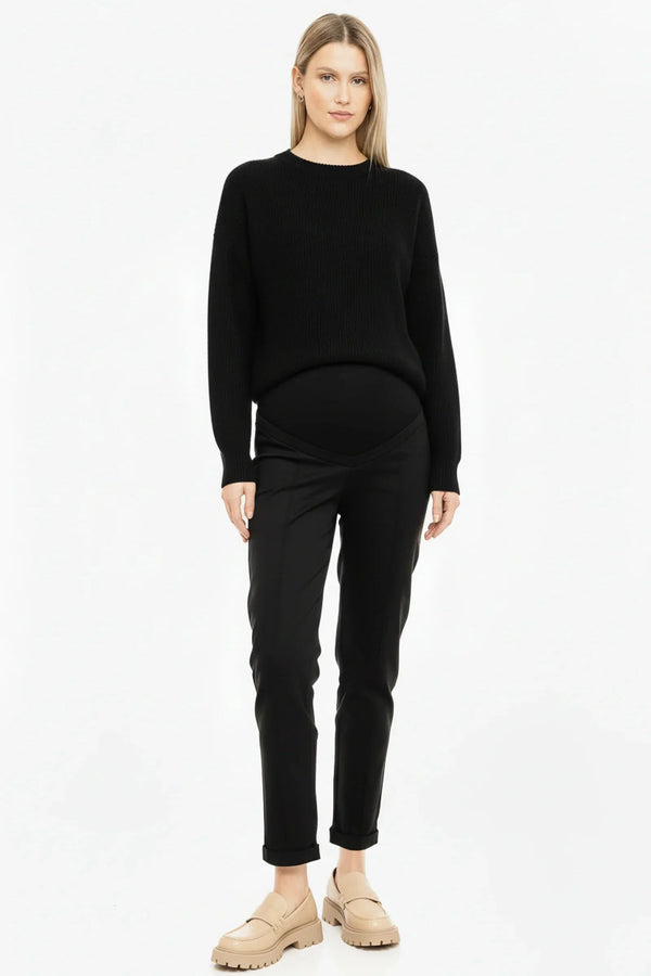 Ελαστικό βαμβακερό παντελόνι εγκυμοσύνης - - soonMAMA - Η σωστή προσθήκη στην κομψή και άνετη εγκυμοσύνη! - Παλτά για έγκυες