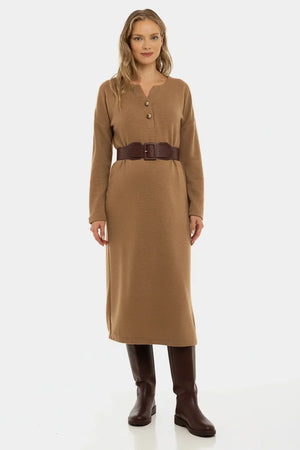 Μακριά πλεκτή φόρεμα εγκυμοσύνης και θηλασμού – καραμέλα - - soonMAMA - Η σωστή προσθήκη στην κομψή και άνετη εγκυμοσύνη! - Παλτά για έγκυες