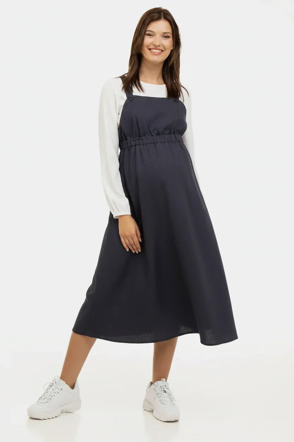 Φόρεμα σαλοπέτα εγκυμοσύνης και θηλασμού – σκούρο μπλε