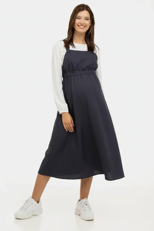 Φόρεμα σαλοπέτα εγκυμοσύνης και θηλασμού – σκούρο μπλε - - soonMAMA - Η σωστή προσθήκη στην κομψή και άνετη εγκυμοσύνη! - Παλτά για έγκυες