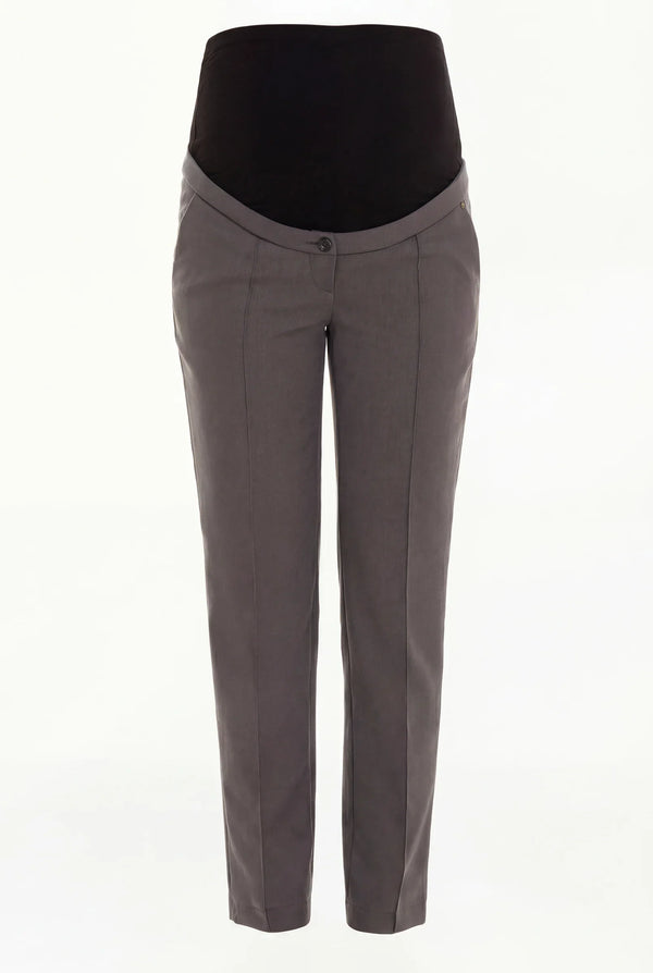 Υφασμάτινο παντελόνι εγκυμοσύνης από μείγμα μαλλιού - γραφίτη