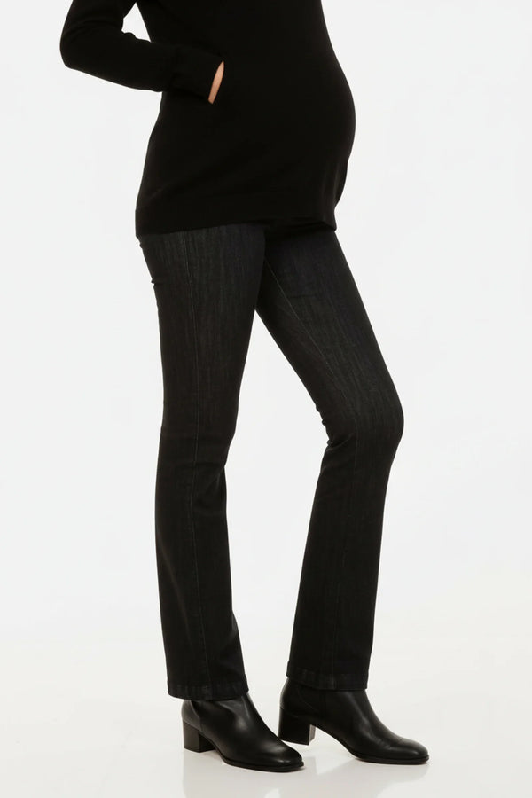 Τζιν εγκυμοσύνης bootcut σε μαύρο χρώμα - - soonMAMA - Η σωστή προσθήκη στην κομψή και άνετη εγκυμοσύνη! - Παλτά για έγκυες