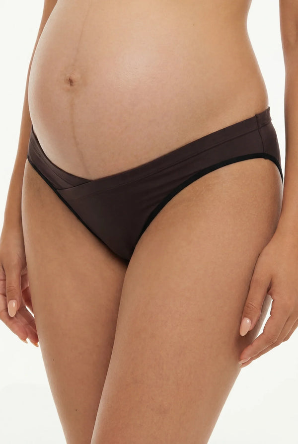 Μπικίνι εγκυμοσύνης με χαμηλή μέση - σκούρο καφέ