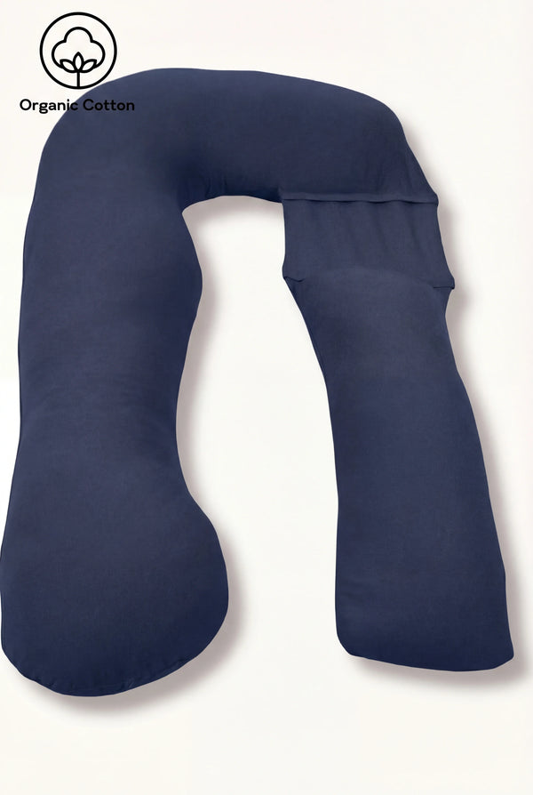 Μαξιλάρι εγκυμοσύνης 3 σε 1 - οργανικό βαμβάκι - σκούρο μπλε