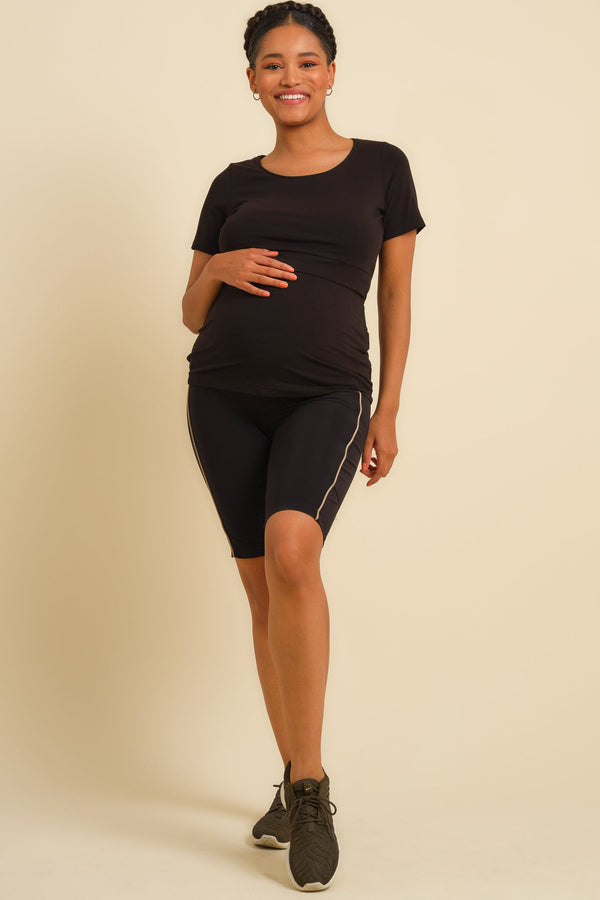 Κοντό κολάν εγκυμοσύνης με χρυσή λεπτομέρεια - - soonMAMA - Η σωστή προσθήκη στην κομψή και άνετη εγκυμοσύνη! - Παλτά για έγκυες