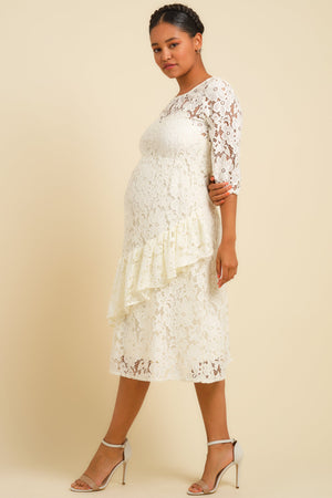 Επίσημη δαντελένια φόρεμα εγκυμοσύνης – εκρού - - soonMAMA - Η σωστή προσθήκη στην κομψή και άνετη εγκυμοσύνη! - Παλτά για έγκυες