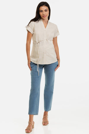 Ελαστικό τζιν εγκυμοσύνης σε ίσια γραμμή - - soonMAMA - Η σωστή προσθήκη στην κομψή και άνετη εγκυμοσύνη! - Παλτά για έγκυες