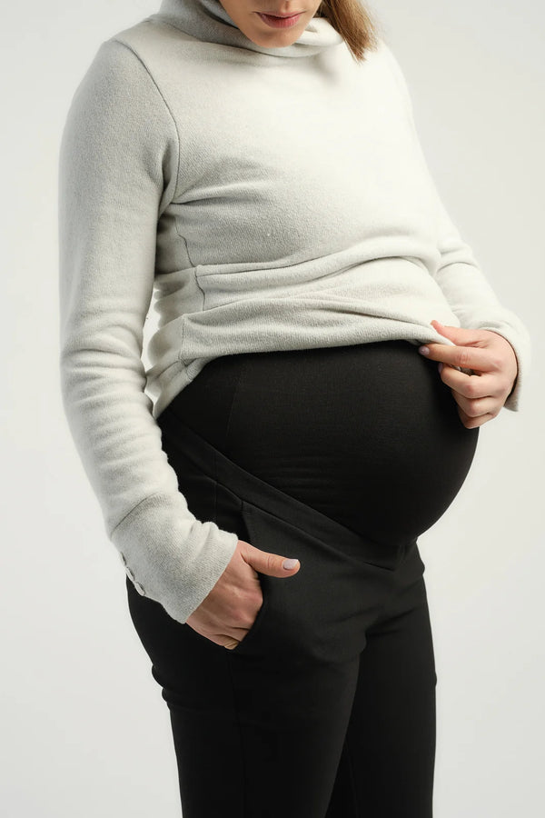 Παντελόνι εγκυμοσύνης σε μαύρο χρώμα - Παντελόνι - soonMAMA - Η σωστή προσθήκη στην κομψή και άνετη εγκυμοσύνη! - Παλτά για έγκυες